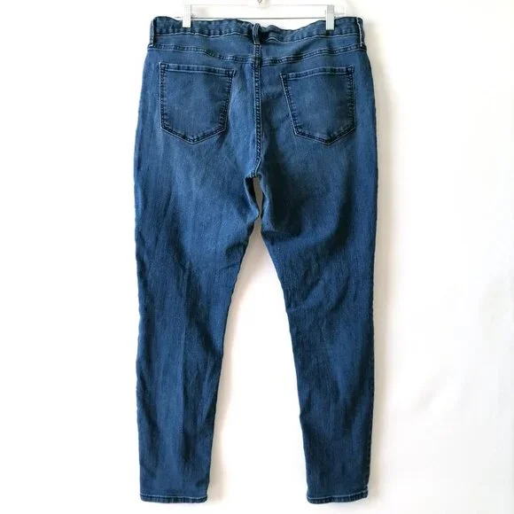 Old Navy Womens Denim Blue Five Pocket Design Mid Rise Super Skinny Jeans Sz 16 - Picture 4 of 7